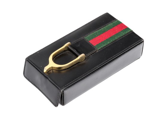 Gucci Handome Vintage Black Leather Travel Case