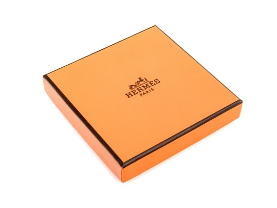 Hermès Orange, Grey And Brown Toned Slip On Bangle Bracelet, With Box