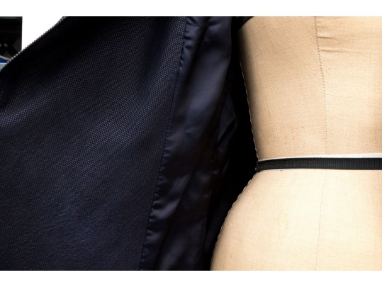 Akris Magnificent Navy Blue Fine Suede Moto Style Jacket, Size 10