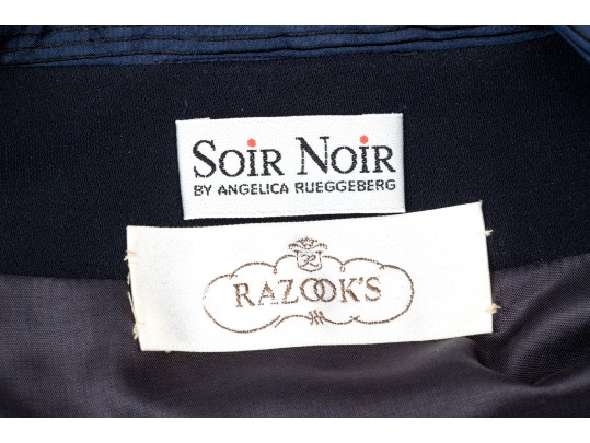 Razooks Soir Noir By Angelica Rueggeberg Blue Double Breasted Coat Dress, Size 38