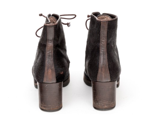 WSteiger Fun Pony Hair Lace Up Style Ankle Boots, Size 40