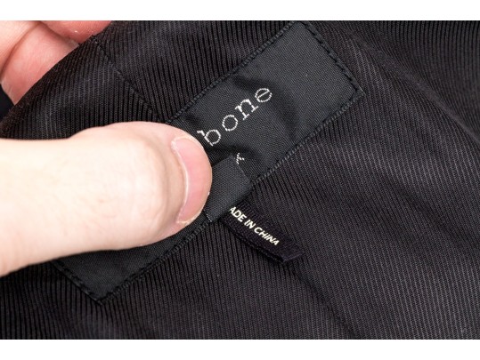 Rag & Bone Fabulous Leather Trimmed Quilted Mandarin Collar Blazer Size 8