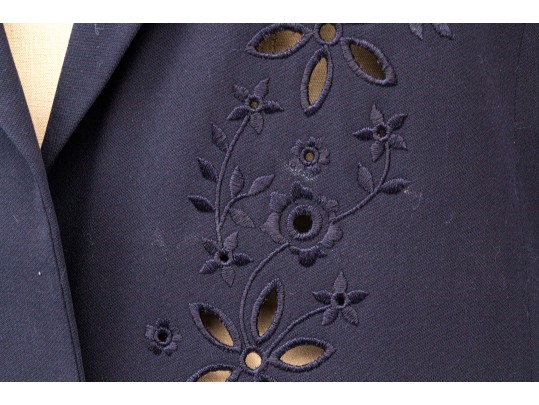 Escada Margaretha Ley Embroidered Collared Blazer, Size 40