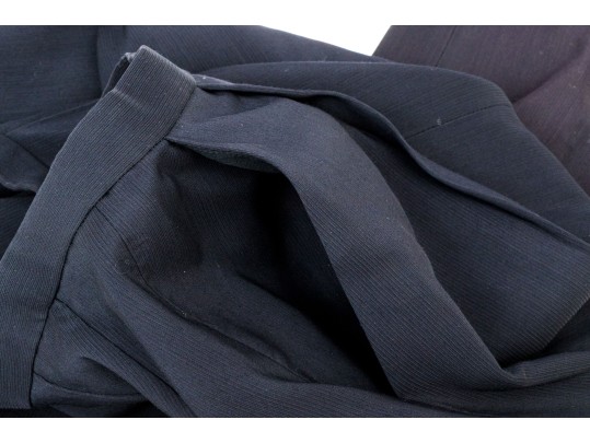 Badgley Mischka Striking Bejeweled Black Belted Suit, Size 10