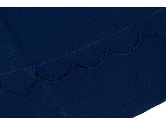 Akris Punto Blue Scalloped Motif Skirt And Top Coordinate Set, Size 8