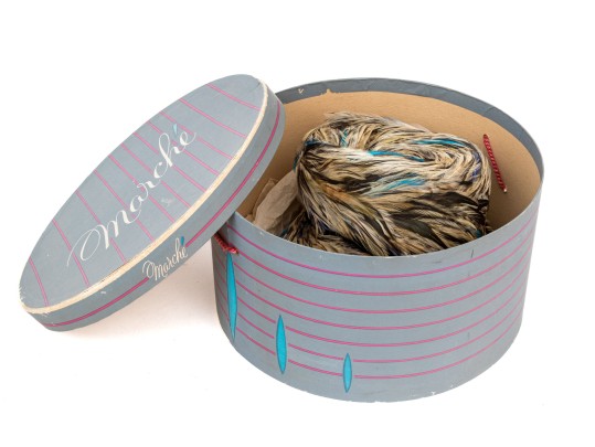 Jille Original Striking Vintage Brown Multi-toned Feather Hat