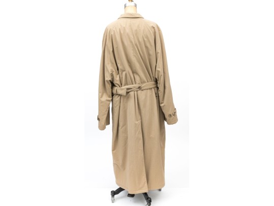 Giorgio Armani Classico Vintage Tan Oversized Belted Trench Coat, Size 42