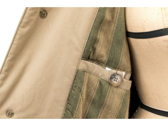 Giorgio Armani Classico Vintage Tan Oversized Belted Trench Coat, Size 42