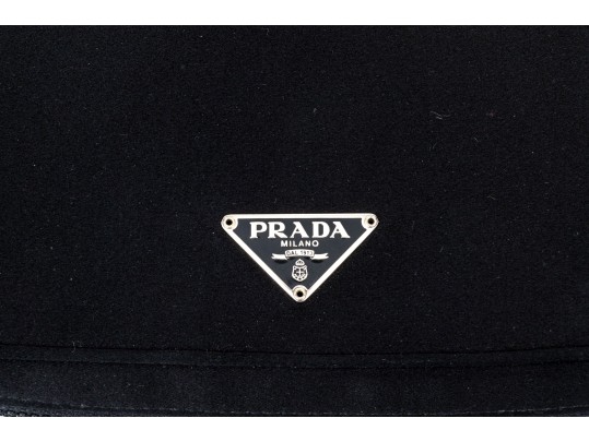 Prada Beautiful Black Silk Zip Top Cosmetics Bag, Authenticated