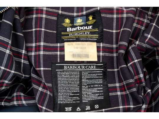 Barbour Fabulous Vintage Navy Blue Burghley Long Waxed Cotton Coat