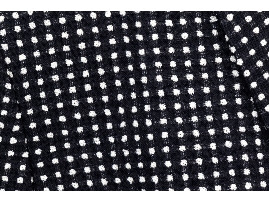 Escada Margaretha Ley Black And White Polka Dotted Collared Blazer, Size 40