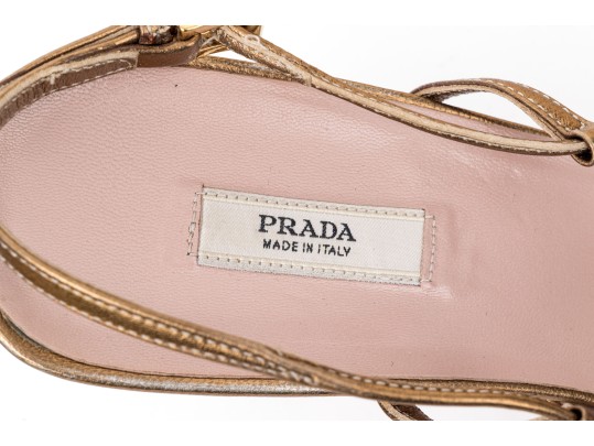 Prada Beautiful Lace, Fabric And Leather Slingback Pumps, Size 40