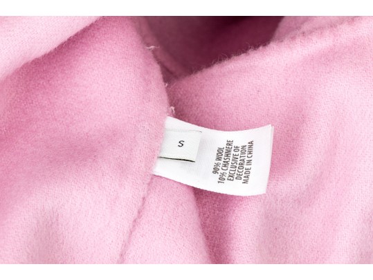 St. John Long Pink Wool Button Front Blazer/Coat, Size S