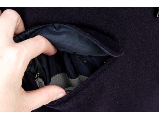 Louis For Women Vintage Blue Cashmere Double Breasted Oversized Long Overcoat, Size 44