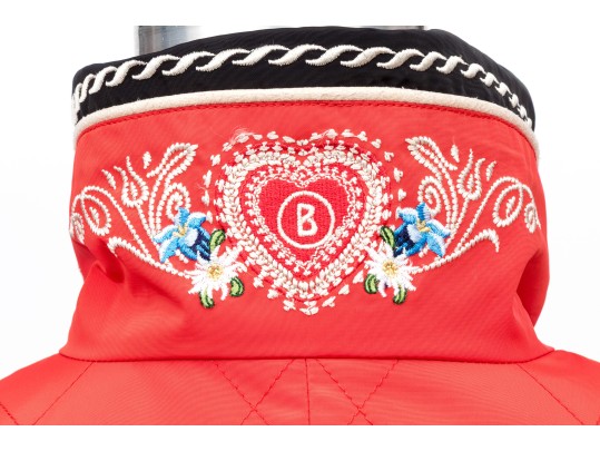 Bogner Red And Black Embroidered Zip Front Ski Jacket