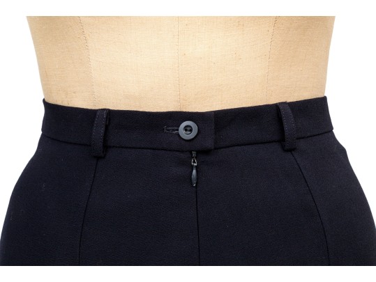 Escada Margaretha Ley Classic Blue Wool Pants, Slze 36