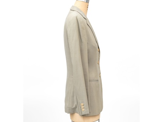 Giorgio Armani Vintage Black Label Tan Wool Button Front Blazer