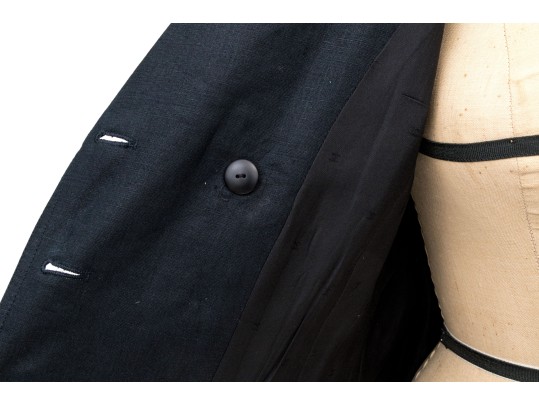 Chanel Boutique Navy Blue Vintage Double Breasted Linen Top, Size 40