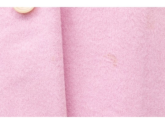 St. John Long Pink Wool Button Front Blazer/Coat, Size S