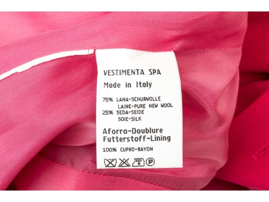 Giorgio Armani Vintage Black Label Dark Pink Wool And Silk Button Front Blazer