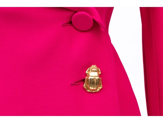Myrene De Premonville, Paris Dark Pink Scarab Button Dress