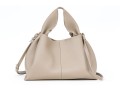 Polène Numéro Neuf Mini Taupe Pebbled Leather Top Handled Tote Bag