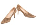 Manolo Blahnik Brownish Tan Suede Pumps, Size 41 1/2
