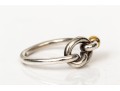 Tiffany & Co. Sterling Silver And 18k Striking Knot And Ball Style Ring, Size 6.75-