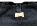 Courage B. Black Pebbled Leather Top Handled Tote Bag