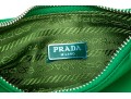Prada Re-Edition 2005 Green Nylon Shoulder Bag With Logo Strap & Mini Pouch