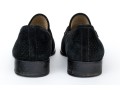 Gucci Edgy Black Perforated Suede Loafers With Gold-tone Horsebit, Size 10 B