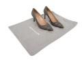 Manolo Blahnik Fun Grey And Off White Fabric Pumps, Size 42