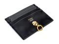 Fendi Black Stud And Hook Motif Credit Card Holder, With Box