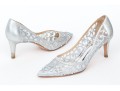 Badgley Mischka Stunning Silver Mesh Rhinestone Pumps, Size 10