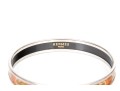Hermès Orange, Grey And Brown Toned Slip On Bangle Bracelet, With Box