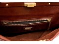 Fendi Brown Leather Structured Double Sided Twistlock Top Handle Tote