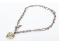 David Yurman Striking Sterling Toggle Link Necklace With 18k And Sterling Ribbed Heart 
