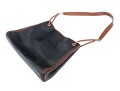 Bottega Veneta Black Canvas And Brown Leather Tote Style Shoulder Bag