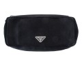 Prada Beautiful Black Silk Zip Top Cosmetics Bag, Authenticated