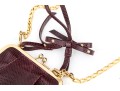 Giorgio Armani Lovely Burgundy Top Handled And Chain Motif Shoulder Purse