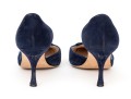 Manolo Blahnik Lovely Blue Suede Buckle Motif Pumps, Size 41
