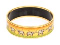 Hermès Striking Orange Toned Elephant Motif Bangle Bracelet, Please See Sizing Note