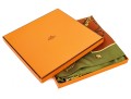 Hermes Classic Key Motif Green And Brown Toned Silk Scarf, With Box