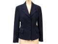 Escada Elements Vintage Navy Blue Lace Paneled Jacket And Dress Suit, Size 40