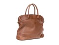 Longchamp Brown Pebbled Leather Top Handled Tote Bag