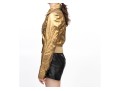 Dolce & Gabbana Y2K Style Gold Leather Bomber Style Jacket, Size 42