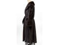 Striking Dark Brown Collared And Bellted Long Fur Coat