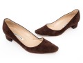 Manolo Blahnik Classic Block Heel Brown Suede Pump, Size 42
