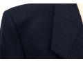 Giorgio Armani Vintage Black Label Blue Black Wool Herringbone Button Front Blazer, Size 42