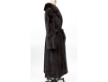 Striking Dark Brown Collared And Bellted Long Fur Coat